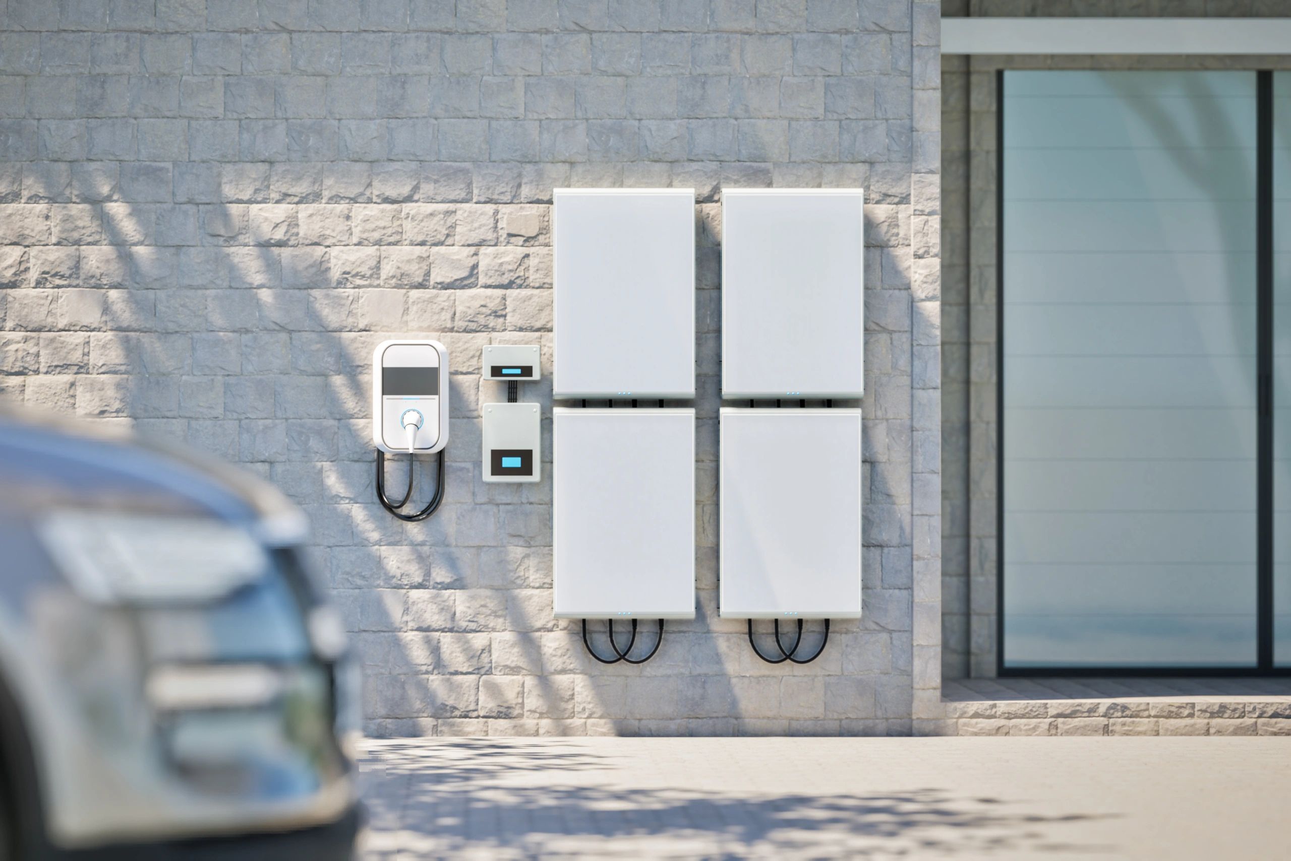 Modern home with solar and battery system